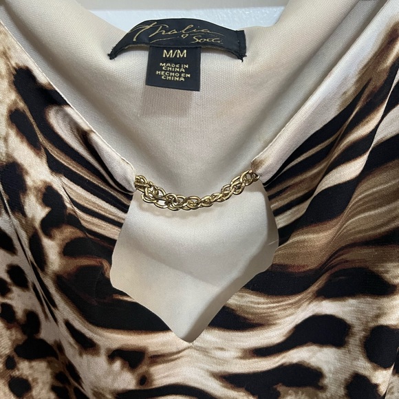 Thalia Sodi Cold Shoulder Animal Print Dress - Picture 6 of 11